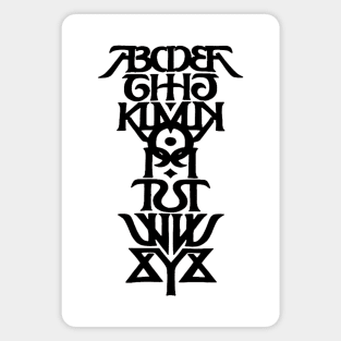 Symmetrical Alphabet Variant White Magnet